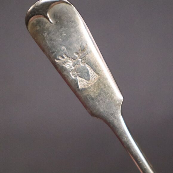 Brazil Silver Deer Elk Monogram Spoon Soup 6" long - Picture 8 of 8